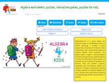 Tablet Screenshot of algebra4kids.com